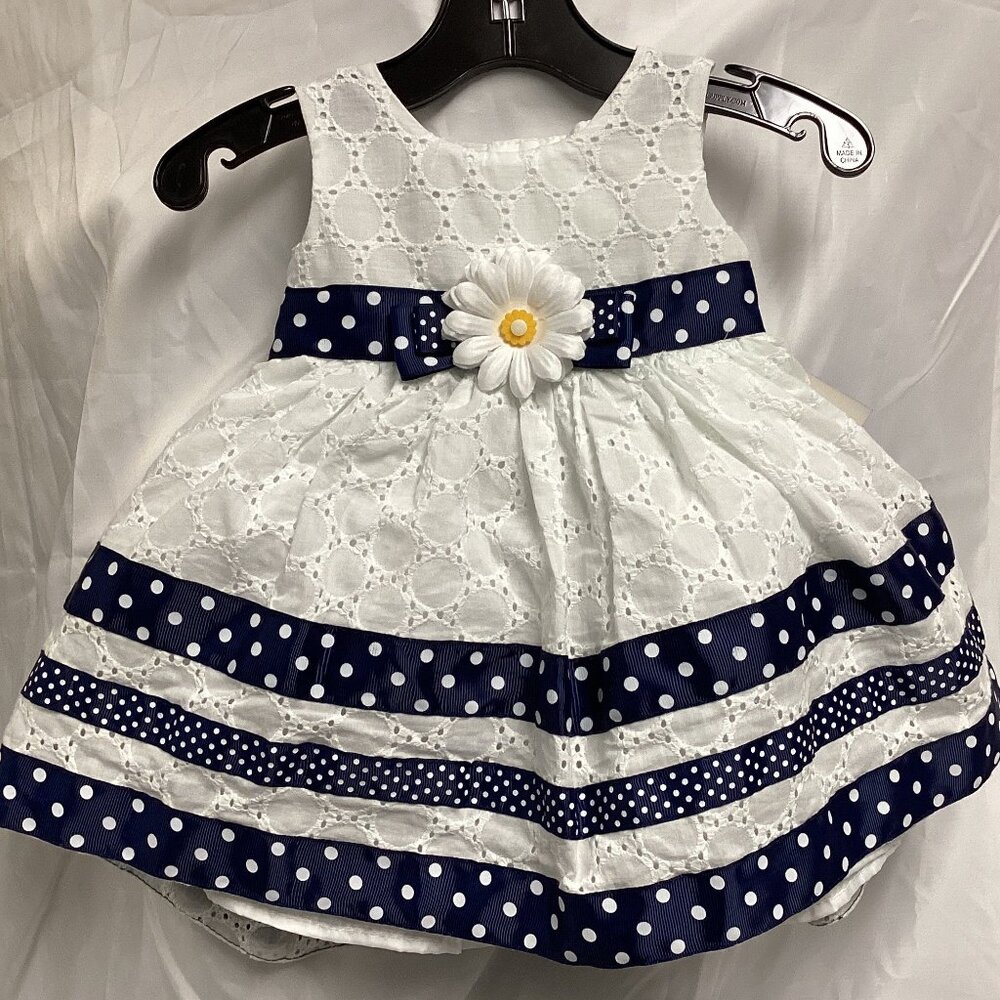 Blueberi Boulevard Dress Size 3/6M White (Previously Owned- Like New Condition)